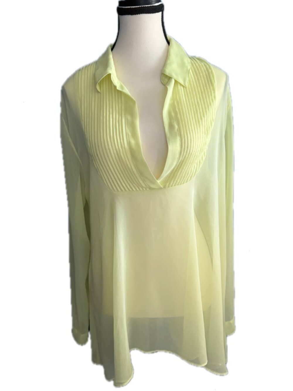 Free People Yellow Sheer Blouse - Size Medium